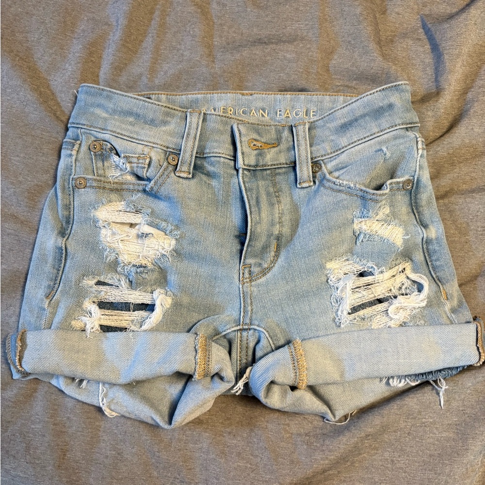American Eagle Size 000 Light Blue denim shorts